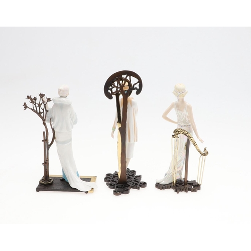 736 - ALBANY CHINA - SET OF FIVE ART DECO FIGURES. A set of five modern Albany China figures of Art Deco l... 