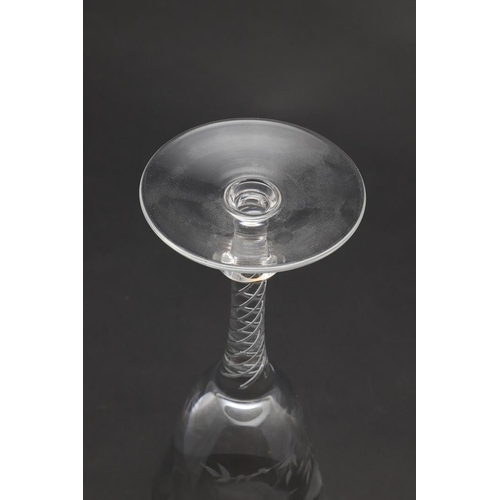 739 - PAIR OF UNUSUALLY LARGE 19THC GLASS RUMMERS, WINE GLASS BY ROBERT ELLISON & ANOTHER WINE GLASS. A pa... 