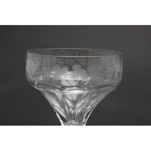 739 - PAIR OF UNUSUALLY LARGE 19THC GLASS RUMMERS, WINE GLASS BY ROBERT ELLISON & ANOTHER WINE GLASS. A pa... 