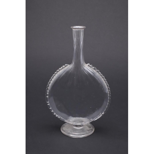 740 - PAIR OF 19THC GLASS SHIPS DECANTERS & OTHER ANTIQUE GLASS ITEMS. A pair of conical shaped decanters ... 