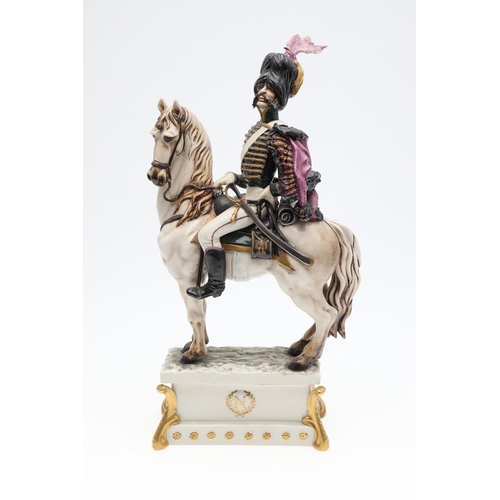 744 - CAPODIMONTE MILITARY FIGURES INCLUDING FIGURES ON HORSEBACK. Including two Military figures on horse... 