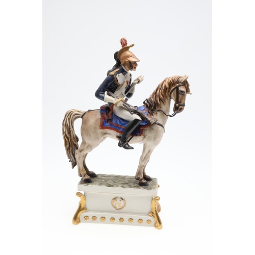 744 - CAPODIMONTE MILITARY FIGURES INCLUDING FIGURES ON HORSEBACK. Including two Military figures on horse... 