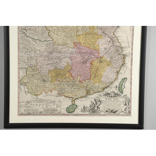 806 - ANTIQUE MAP OF CHINA - 18THC. A hand coloured early map of China, taken from an Atlas by Jean Baptis... 