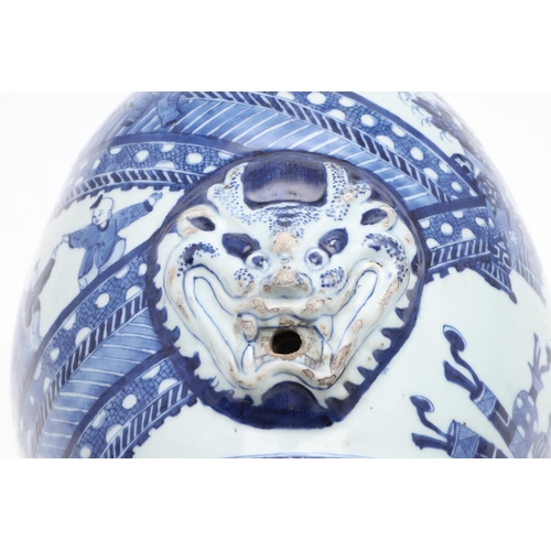 824 - RARE CHINESE BLUE & WHITE WALL CISTERN - KANGXI PERIOD (1662-1722). A rare blue and white baluster w... 