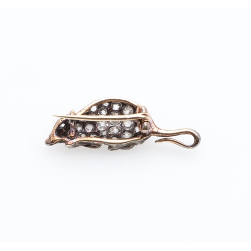 1007 - A VICTORIAN DIAMOND SET MOUSE BROOCH. mounted overall with graduated old-cut diamonds, with cabochon... 