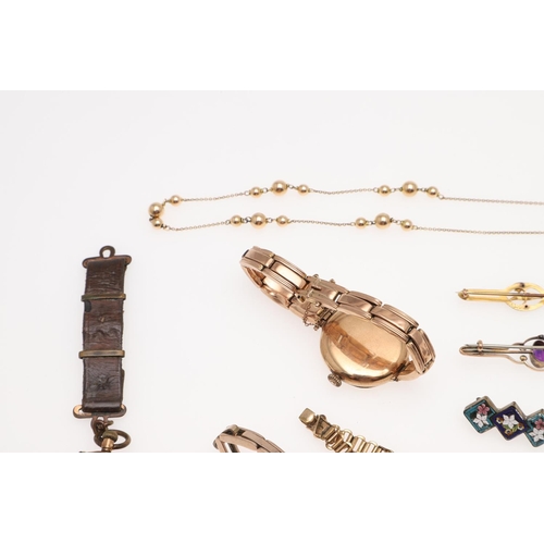 831 - A QUANTITY OF JEWELLERY. including six assorted gold and gem set brooches, various silver brooches, ... 