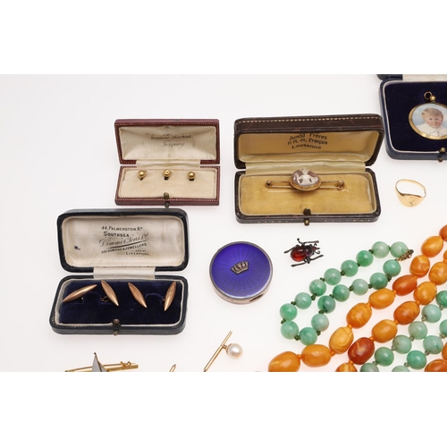 833 - A QUANTITY OF JEWELLERY. including a double row cultured pearl choker set to a sapphire and diamond ... 