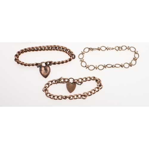 880 - A 15CT GOLD WATCH CHAIN. 49cm long, 10.4 grams, together with a 9ct gold watch chain, 32.5cm long, 1... 