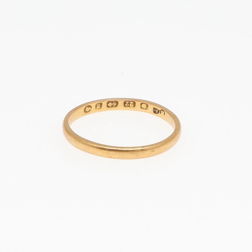 896 - A 14CT GOLD SIGNET RING. engraved with a crest, 9.3 grams, size H, together with a 22ct gold wedding... 