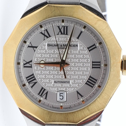 956 - A GENTLEMAN'S STAINLESS STEEL AND 18CT GOLD AUTOMATIC RIVIERA WRISTWATCH BY BAUME & MERCIER. the sig... 