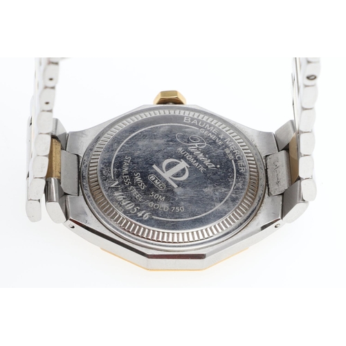 956 - A GENTLEMAN'S STAINLESS STEEL AND 18CT GOLD AUTOMATIC RIVIERA WRISTWATCH BY BAUME & MERCIER. the sig... 