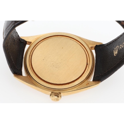 958 - A GENTLEMAN'S 18CT GOLD OYSTER VERIFLAT WRISTWATCH BY ROLEX. the signed circular dial with baton num... 