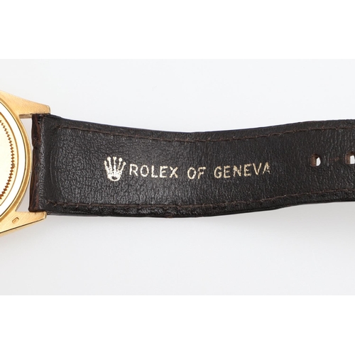 958 - A GENTLEMAN'S 18CT GOLD OYSTER VERIFLAT WRISTWATCH BY ROLEX. the signed circular dial with baton num... 