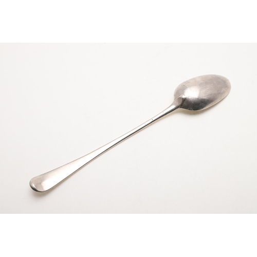 1 - A GEORGE III OLD ENGLISH PATTERN STRAINER SPOON. crested, marks worn/ indecipherable , London c.1800... 