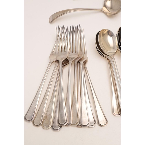 103 - A 20TH CENTURY PART-CANTEEN OF ATHENIAN PATTERN FLATWARE & CUTLERY. to include: 11 table forks, 6 ta... 