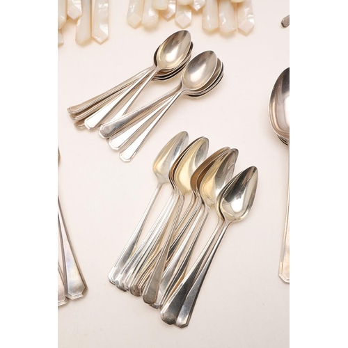 103 - A 20TH CENTURY PART-CANTEEN OF ATHENIAN PATTERN FLATWARE & CUTLERY. to include: 11 table forks, 6 ta... 