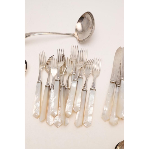 103 - A 20TH CENTURY PART-CANTEEN OF ATHENIAN PATTERN FLATWARE & CUTLERY. to include: 11 table forks, 6 ta... 