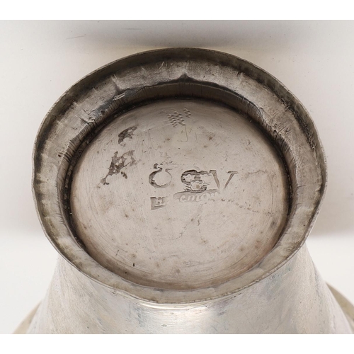 127 - A LATE 18TH CENTURY SWEDISH FLARED BEAKER. with scratch engraved decoration around the sides and wri... 