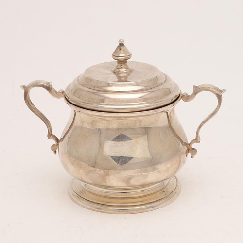 228 - EN SUITE TO LOT 227. a modern sugar bowl & cover, of baluster form, with twin scroll handles and a c... 