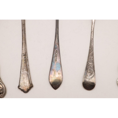 24 - MIXED FLATWARE:-. a Victorian parcelgilt spoon, by Robert Stebbings, London 1892, a Victorian Queen'... 