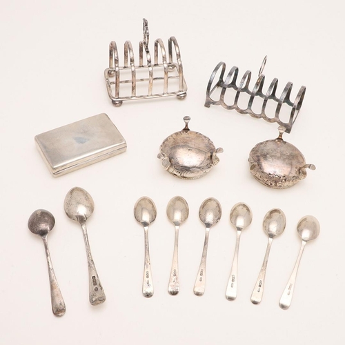 266 - A MIXED LOT. a cased set of six teaspoons, by C.W Fletcher & Son Ltd, Sheffield 1925, a pair of Vict... 