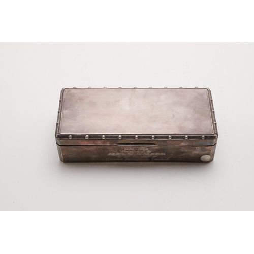 351 - TWO 20TH CENTURY RECTANGULAR CIGARETTE BOXES. one with an engine-turned cover, by Adie Brothers Ltd,... 