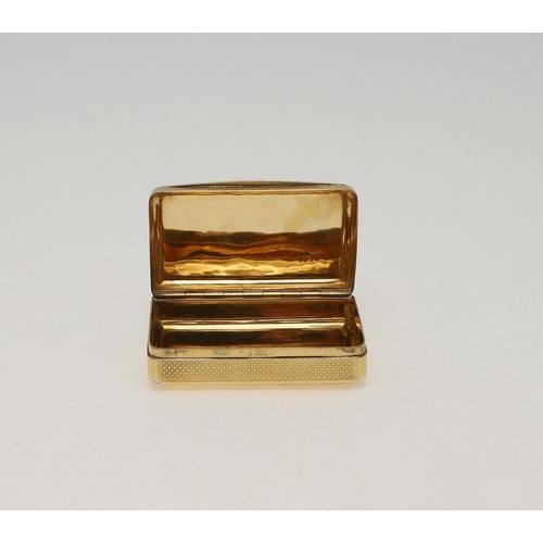 361 - A 19TH CENTURY CONTINENTAL SILVERGILT SNUFF BOX. of rectangular form, the cover engraved with a vaca... 