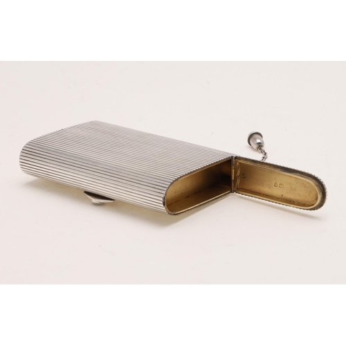 364 - A LATE VICTORIAN CHEROOT & VESTA CASE COMBINED. of rounded oblong form with reeded decoration and a ... 