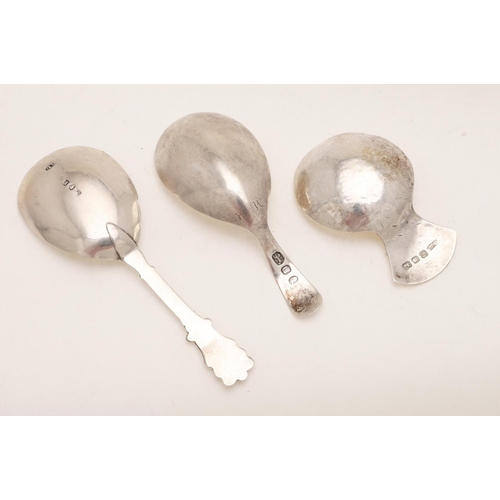 42 - A GEORGE III CADDY SPOON. with an oval bowl, initialled 