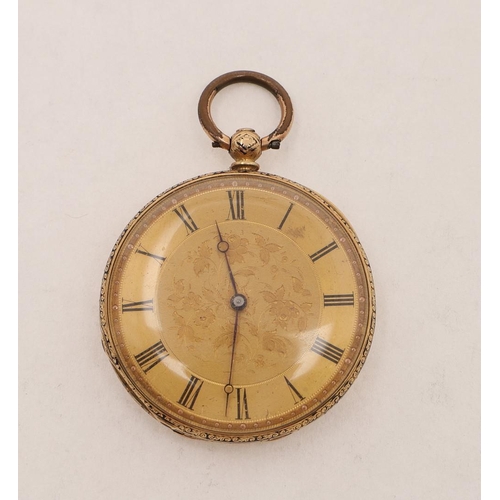 434 - A MIXED LOT:-. a gold pocket watch, with enamel decoration and the dial with Roman numerals, unmarke... 