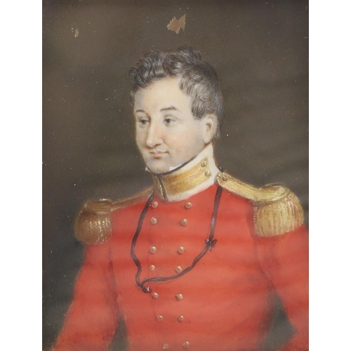 458 - ENGLISH SCHOOL c.1830. Miniature portrait of Col. Arnold Thompson, 81st Foot, in uniform, half lengt... 