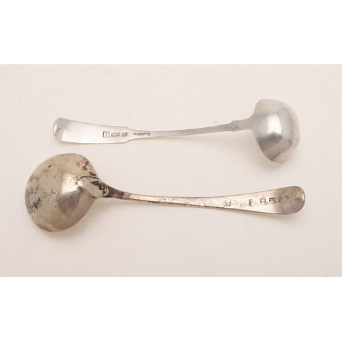 52 - A 19TH CENTURY SCOTTISH PROVINCIAL TODDY LADLE. Fiddle Pattern, by Thomas Stuart of Elgin, 1812-27, ... 