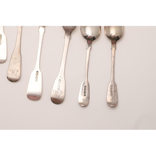 60 - MISCELLANEOUS FIDDLE PATTERN FLATWARE. including: 3 tablespoons, 14 dessert forks, 9 dessert spoons,... 