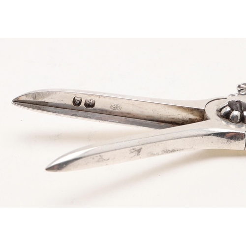 71 - A PAIR OF GEORGE IV GRAPE SHEARS. with pierced vine handles, by Charles Rawlings, London 1825; 7