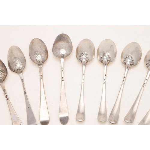 8 - A SET OF SIX GEORGE III OLD ENGLISH PICTURE-BACK TEASPOONS. with oyster heels, maker's mark 