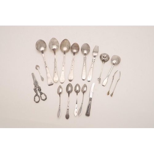 81 - MISCELLANEOUS DANISH FLATWARE & CUTLERY. including: 3 tablespoons & a similar dessert spoon, 4 teasp... 