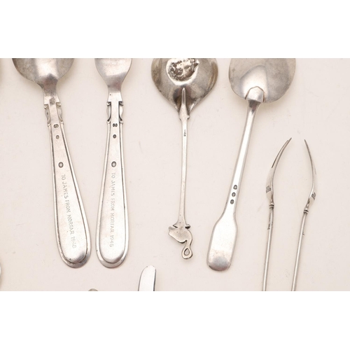 81 - MISCELLANEOUS DANISH FLATWARE & CUTLERY. including: 3 tablespoons & a similar dessert spoon, 4 teasp... 