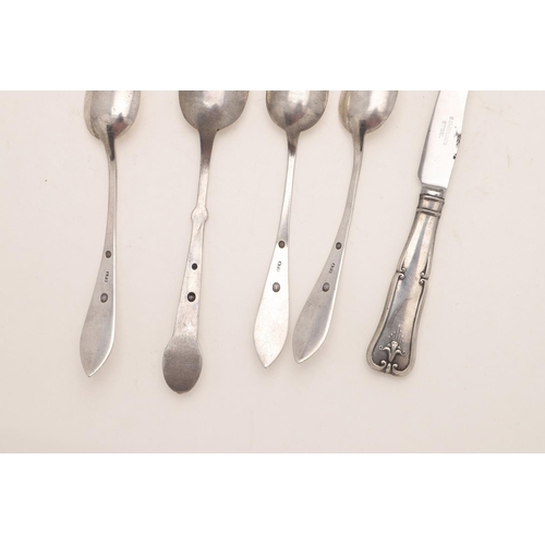 81 - MISCELLANEOUS DANISH FLATWARE & CUTLERY. including: 3 tablespoons & a similar dessert spoon, 4 teasp... 