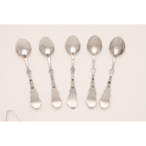 82 - MIXED DANISH FLATWARE & CUTLERY. including a fork, spoon & matching knife (steel blade), with shell ... 