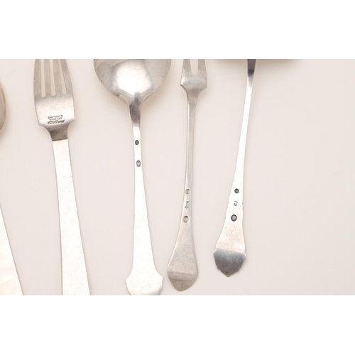 82 - MIXED DANISH FLATWARE & CUTLERY. including a fork, spoon & matching knife (steel blade), with shell ... 