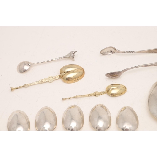 90 - MISCELLANEOUS FLATWARE. including 12 Fiddle teaspoons, 2 Old English dessert spoons, a Hanoverian ta... 