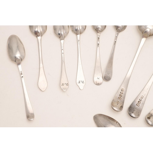 96 - A GEORGE III SET OF SIX OLD ENGLISH & THREAD DESSERT SPOONS. by George Smith & William Fearn, London... 