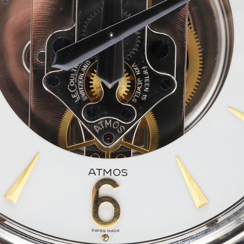 1419 - A JAEGER LECOULTRE RHODIUM PLATED ATMOS CLOCK. Swiss, circa 1960, movement calibre 519, the 4 3/4