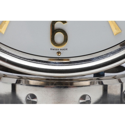 1419 - A JAEGER LECOULTRE RHODIUM PLATED ATMOS CLOCK. Swiss, circa 1960, movement calibre 519, the 4 3/4