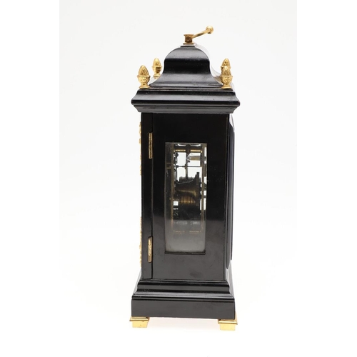 1427 - A GEORGE III EBONISED MANTEL TIMEPIECE. the 5