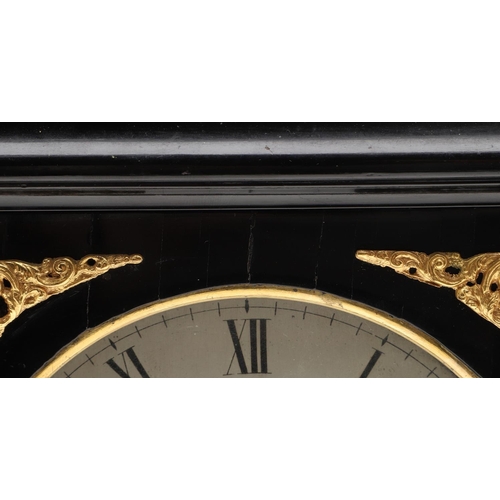 1427 - A GEORGE III EBONISED MANTEL TIMEPIECE. the 5