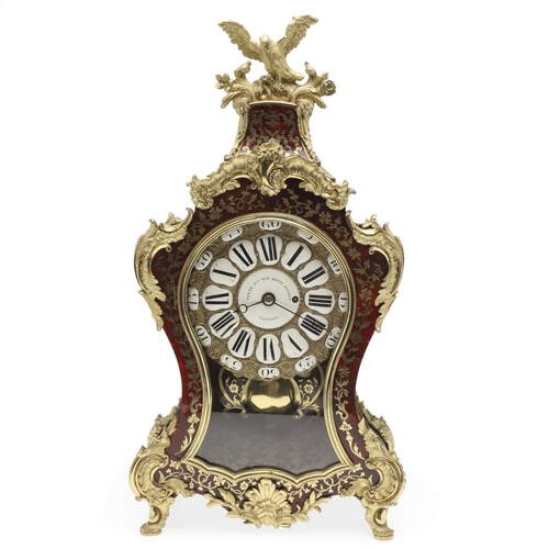 1430 - A 19TH CENTURY FRENCH BOULLE MANTEL TIMEPIECE. the 6 1/2