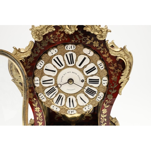 1430 - A 19TH CENTURY FRENCH BOULLE MANTEL TIMEPIECE. the 6 1/2