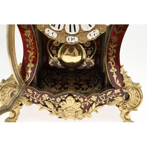 1430 - A 19TH CENTURY FRENCH BOULLE MANTEL TIMEPIECE. the 6 1/2