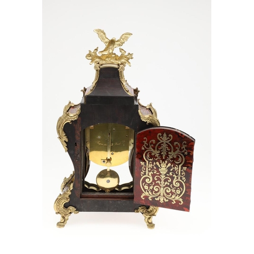 1430 - A 19TH CENTURY FRENCH BOULLE MANTEL TIMEPIECE. the 6 1/2